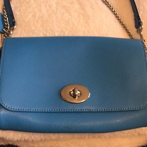 Small electric blue Coach purse